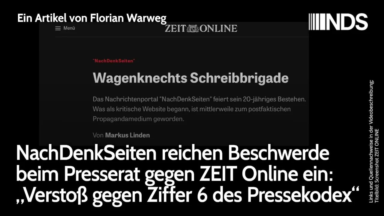 NachDenkSeiten reichen Beschwerde beim Presserat gegen ZEIT Online ein: Verstoß gegen Pressekodex