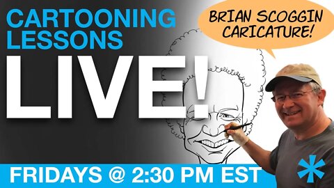 Cartooning Lessons LIVE with Dan Lietha! Caricature of Brian Scoggin!