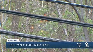 High winds fuel fires while Greater Cincinnati is under Red Flag Warning