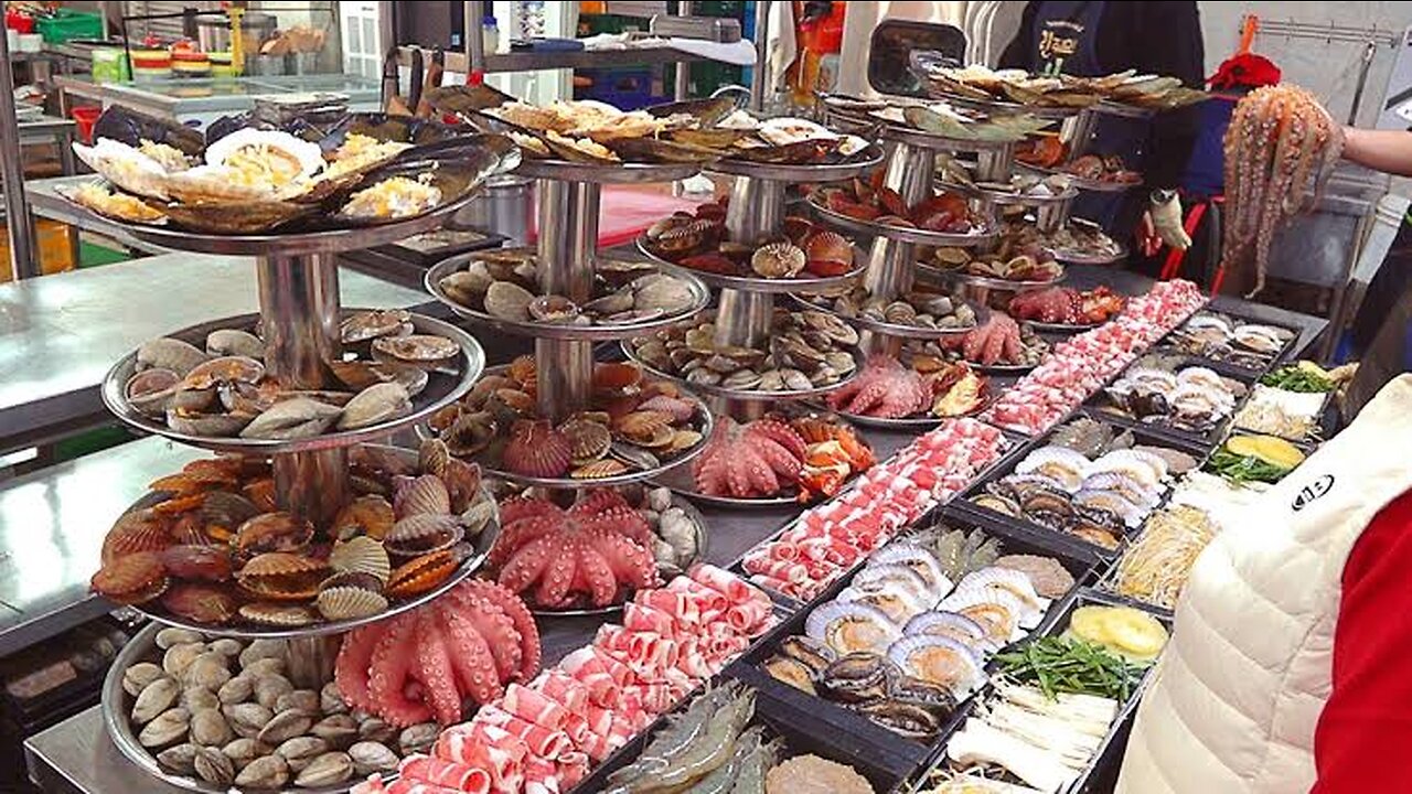 1200 Custmers A Day !! Amezingly Spacial Grilled SeaFood Combo_KOREAN Sea Food