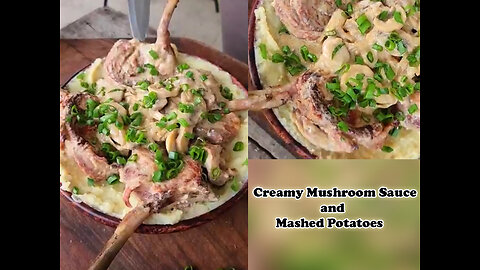Delicious Pork, Creamy Mushroom Sauce and Mashed Potatoes cocking food videos