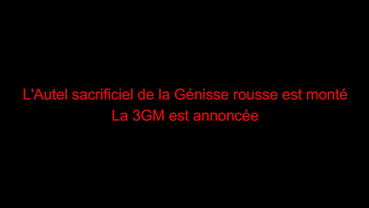 L'Autel sacrificiel de la Génisse rousse est monté : La 3GM est annoncée