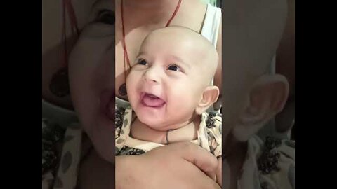 Cute baby girl reaction