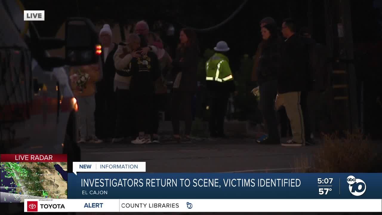 Investigators return to the El Cajon airplane crash scene, victims identified