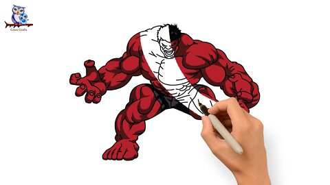 How to Draw Red Hulk (Thunderbolt Ross) - MCU Tutorial