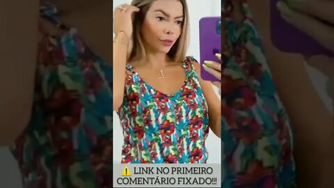 Regata Estampada com Alça de Amarração Feminina/ @shopee