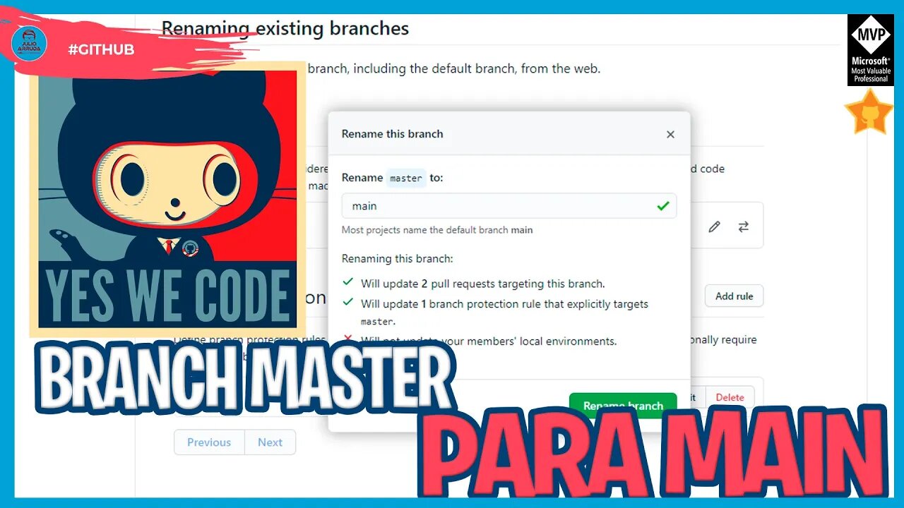 Como alterar o nome da branch principal no GitHub | Arruda Drops