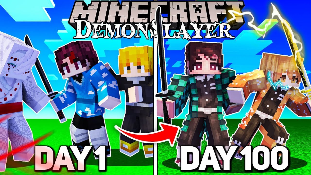 Spending 100 Days in DEMON SLAYER | MINECRAFT | WATCH HERE'S What happened....