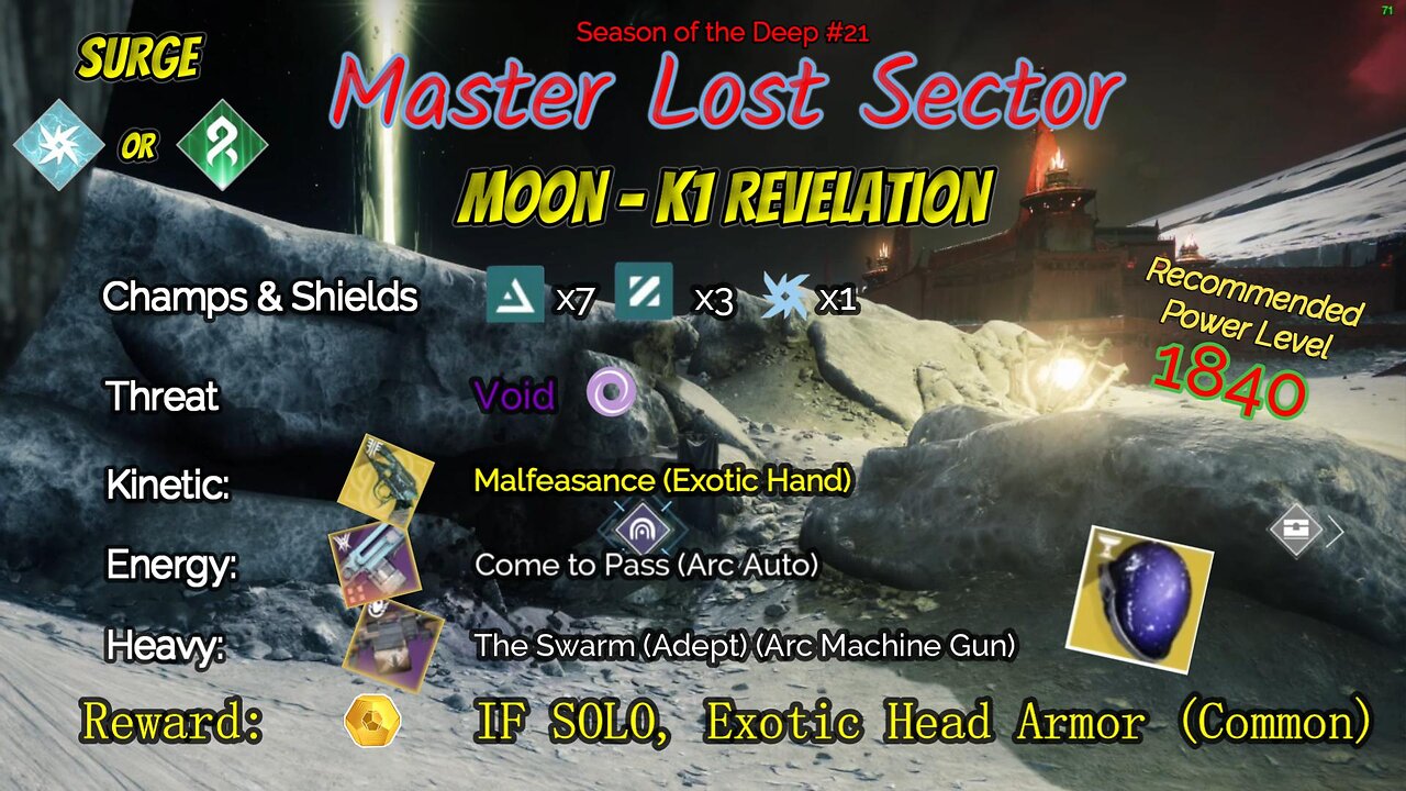 Destiny 2 Master Lost Sector: Moon - K1 Revelation on my Strand Warlock 7-6-23