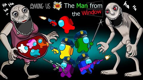 amongbus vs the man from the window #amongus #themanfromthewindow