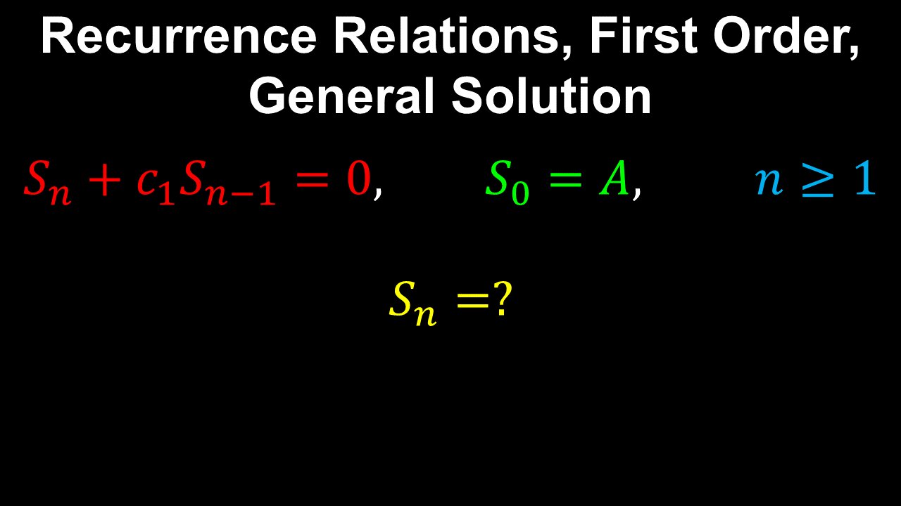 Recurrence Relations, 1st Order, Homogeneous, Solution - Discrete Mathematics