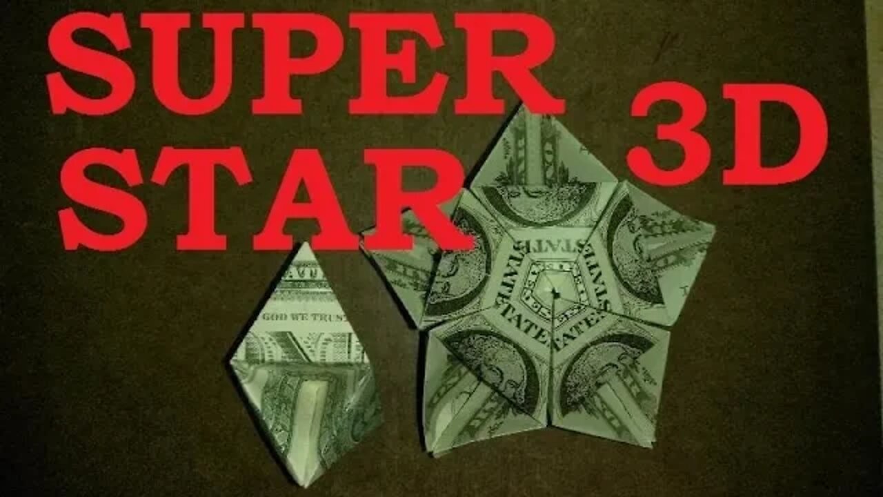 Easy Origami Super Star 3D Ornament Full Tutorial 5 Module Secret Paper Money Dollar Design © #DrPhu