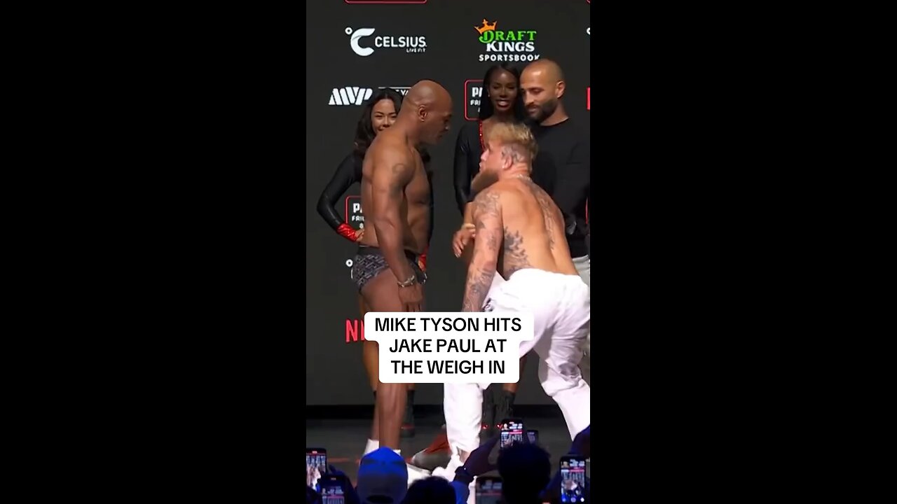 Mike Tyson slaps Jake Paul at weight in