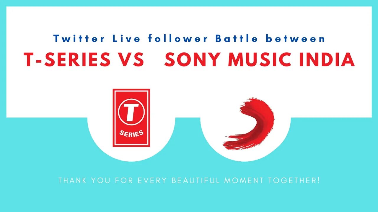 Twitter Live Follower Battle Count- T-Series vs Sony Music India