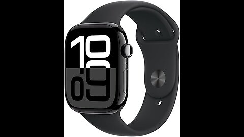 Apple Watch Series 10 [GPS 46mm case] Smartwatch with Jet Black Aluminium Case with Black Sport Band