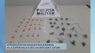 Apreensões de drogas nos bairros Vila Esperança e São Jacinto em Teófilo Otoni