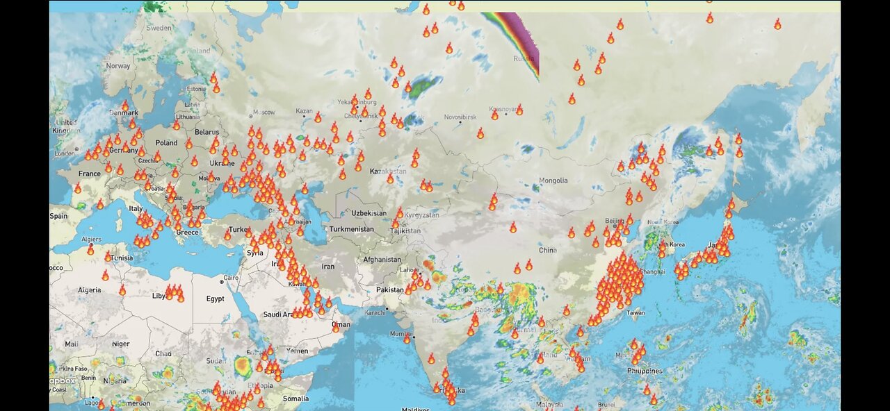 Fire Map Of The World As Of 08/25/23