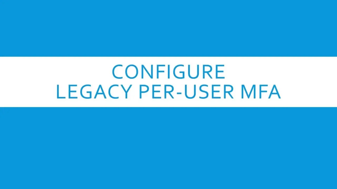 How to enable MFA for M365 users
