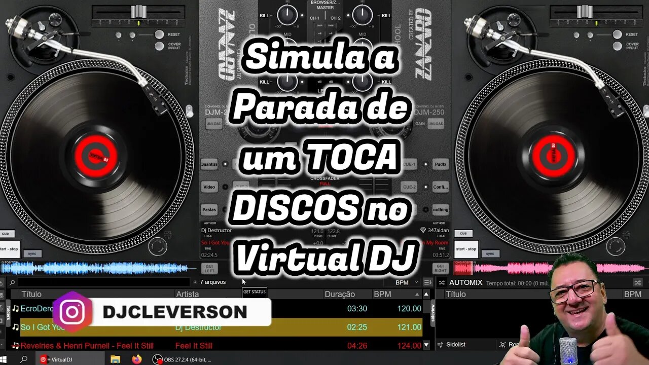 Simula a Parada de um TOCA DISCOS no Virtual DJ