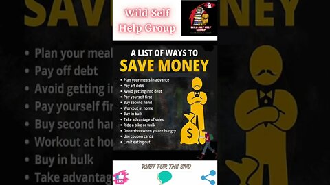 🔥A list of ways to save money🔥#shorts🔥#wildselfhelpgroup🔥20 July 2022🔥