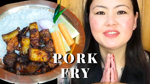 Nepali Mukbang || Eating Fried Pork & Rice || Mukbang