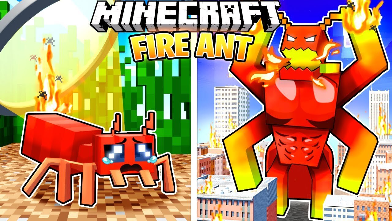 I Survived 100 Days as a FIRE ANT in HARDCORE Minecraft!