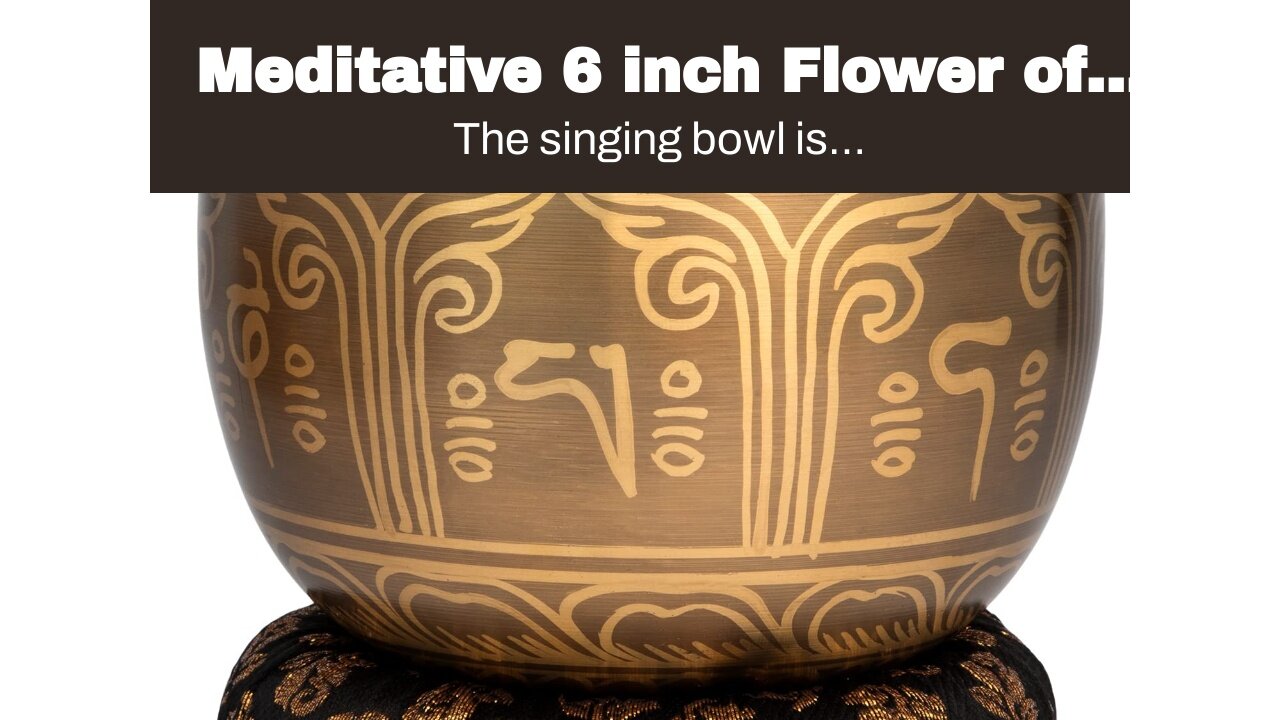 Meditative 6 inch Flower of Life Design Singing Bowl with Mallet and Cushion. Tibetan Sound Bow...