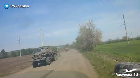 Columns Of Equipment Belonging To The "Brave" Battalion Going To Support The Offensive In Slavyansk