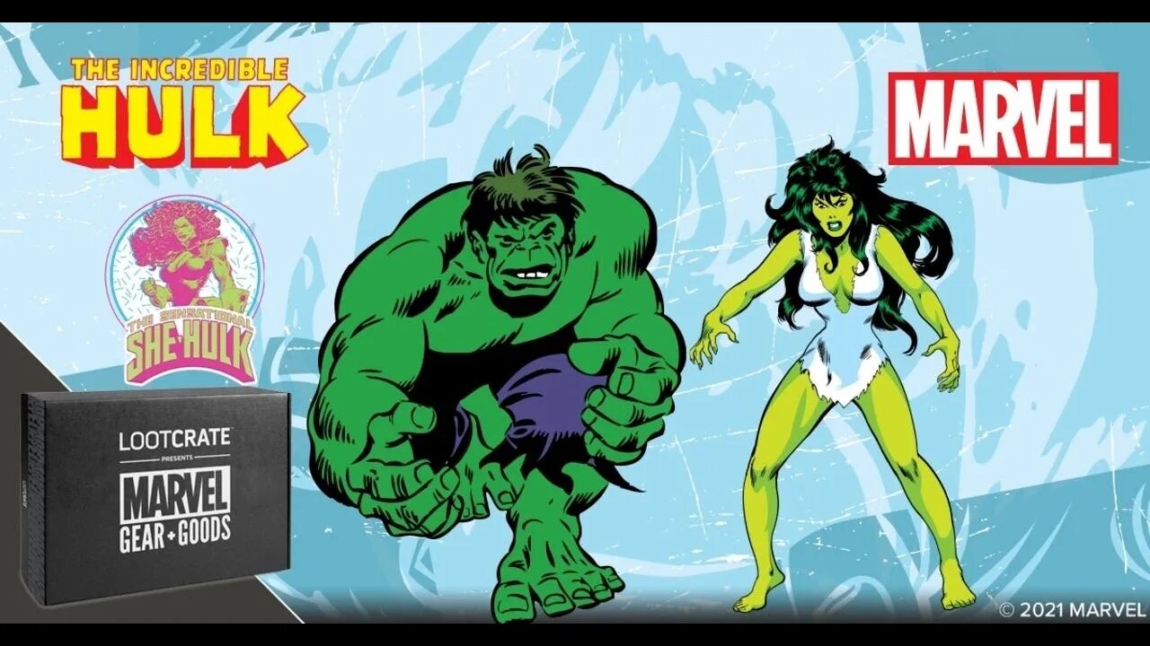 Loot Crate Marvel Gear + Goods Incredible Hulk & She-Hulk July 2021 Unboxing (Arrived in September)