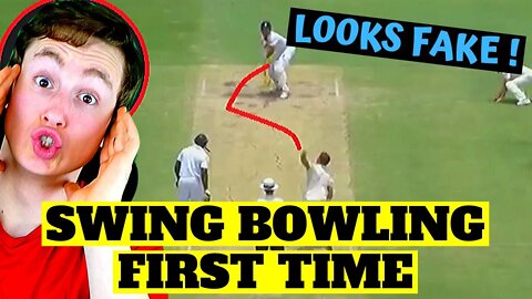 AMERICAN REACTS TO SWING BOWLING FOR THE FIRST TIME (looks fake...)