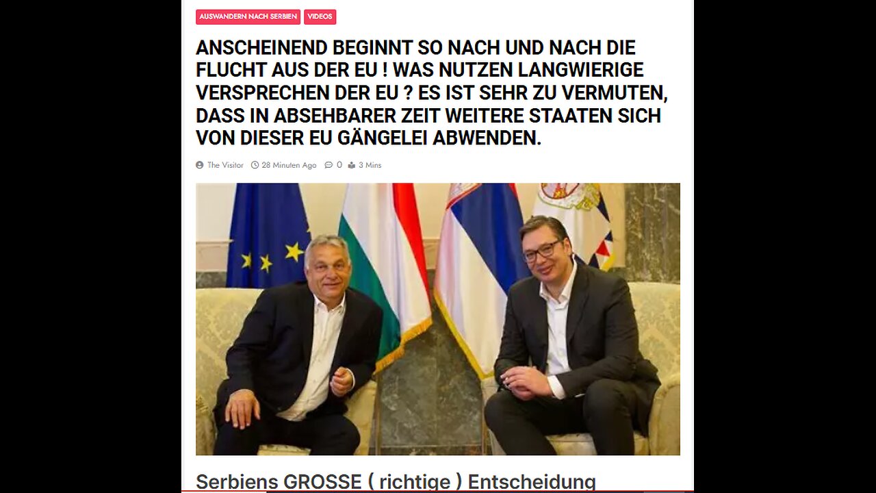 Serbiens GROSSE Entscheidung.