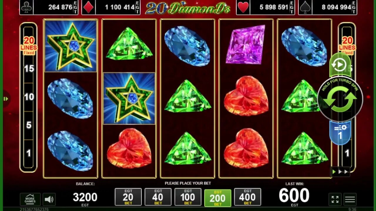 20 Diamonds EGT
