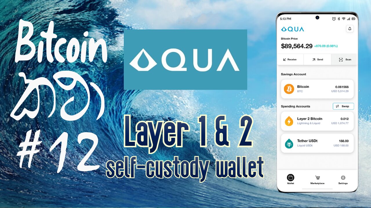 Bitcoin කථා #12 - BTC layer 1,2 self custody with Aqua Wallet