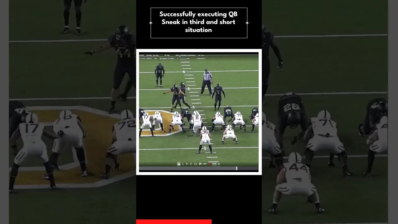 successfully executing qb sneak in third and short situation