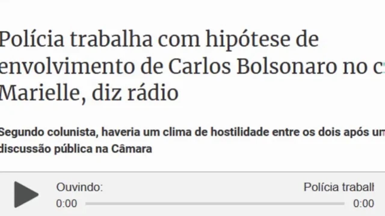 RADIO tenta envolver Carlos Bolsonaro na morte de Marielle Franco