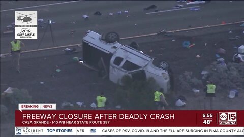 Deadly crash shuts down portion of I-10 near Casa Grande