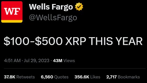 XRP Ripple $100+ 4-6 months, Wells Fargo EMPLOYEE said WHAT...