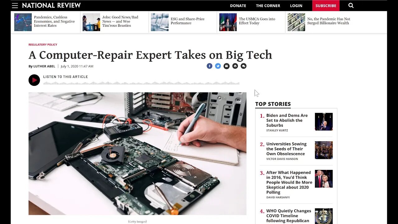 Louis Rossmann interviewed by National Review on Right to Repair