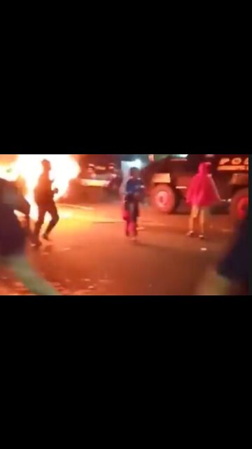 Breaking!! Reports of mass rioting going on at police vehicles, in Indonesia!!