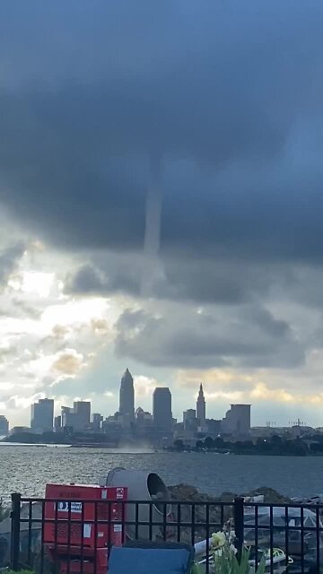 VIDEO: Waterspout spotted on Lake Erie just offshore from Cleveland