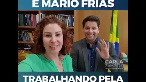 Carla Zambelli e Mario Frias direto da Secretaria da Cultura
