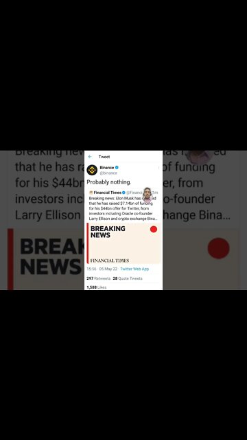 Binance Backs Elon Musk's Twitter Acquisition Bid With $500M #cryptomash #cryptonews #cryptoupdates