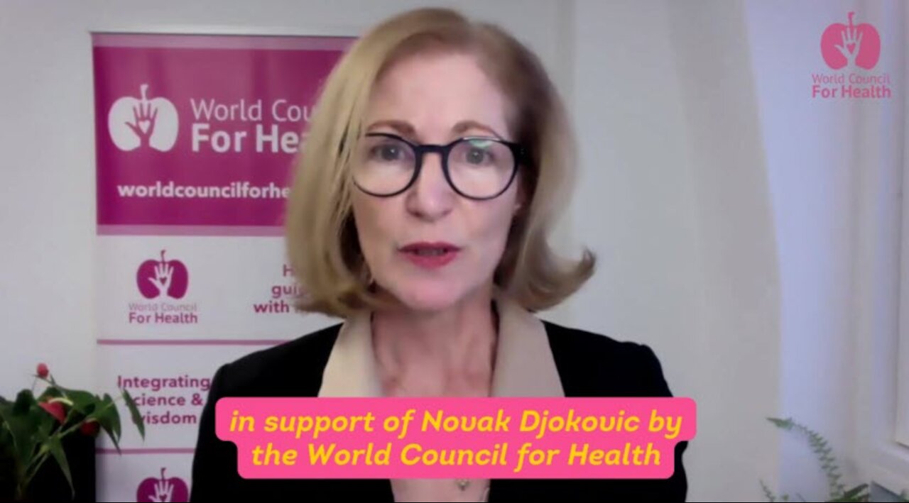 Dr.Tess Lawrie & "World Council for Health" stands with Novak Djokovic