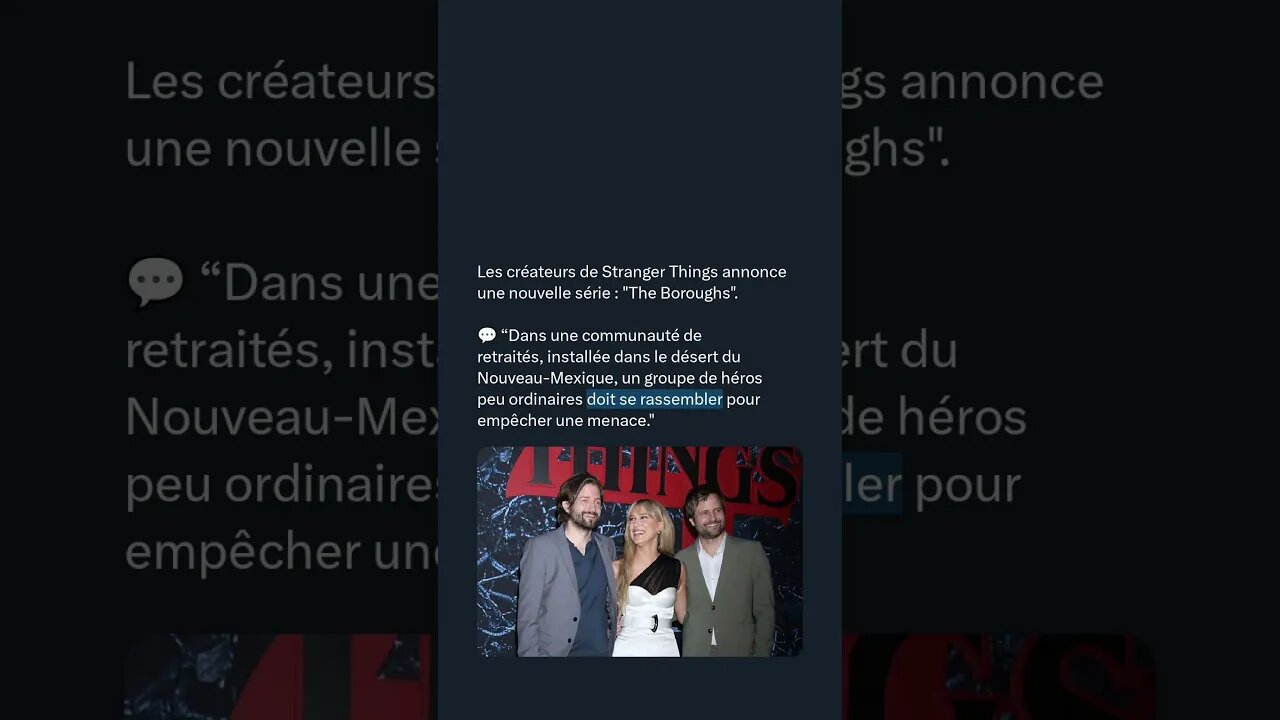 Les créateurs de Stranger Things annonce une nouvelle série : "The Boroughs".