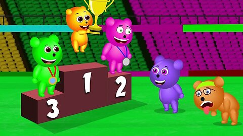 mega gummy bear playing sports finger family rhyme for kids gummy bear skeleton ice cream cartoon