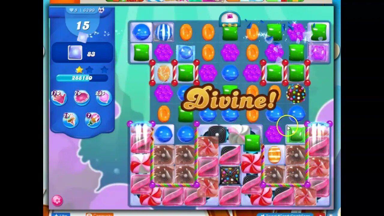 Candy Crush Level 6299 Talkthrough, 21 Moves 0 Boosters
