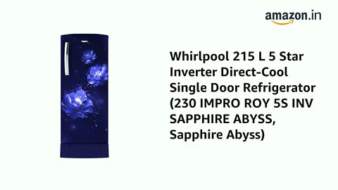 Whirlpool 215 L 5 Star Inverter Direct-Cool Single Door Refrigerator with Intellisense inverter