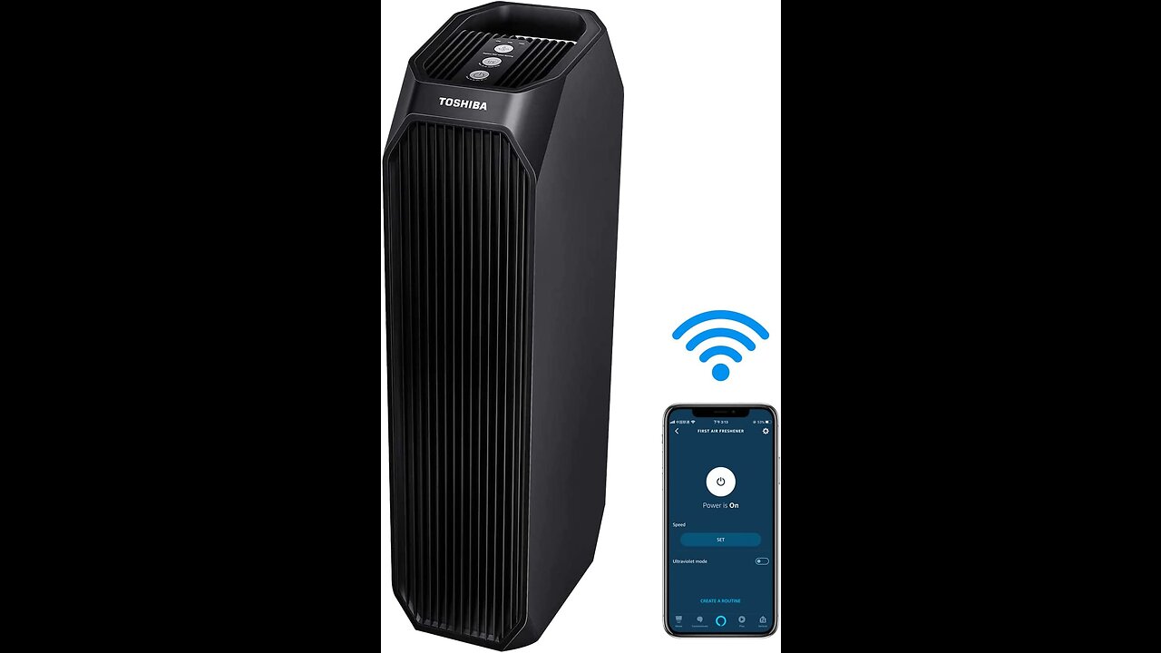 Toshiba Air Purifier CAF-W36USW UV Light Sanitizer, Designed for Smoke, Dust,