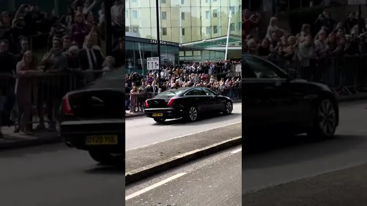The Royal Convoy makes its way to Windsor Castle