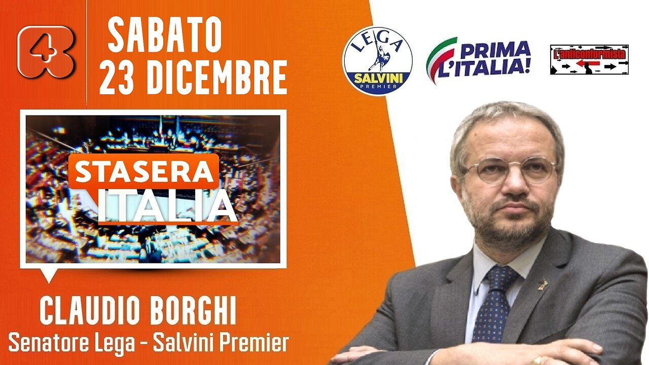 🔴 Sen. Claudio Borghi ospite nella trasmissione "Stasera Italia" su Rete4 (23/12/2023).